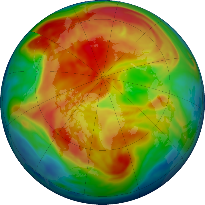 Arctic ozone map for 04 February 2019